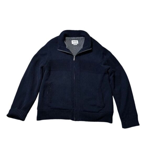 Boston Traders Jacket Men’s Large Sherpa Lined Cable Knit Zip Up Farm Coat - Picture 1 of 11